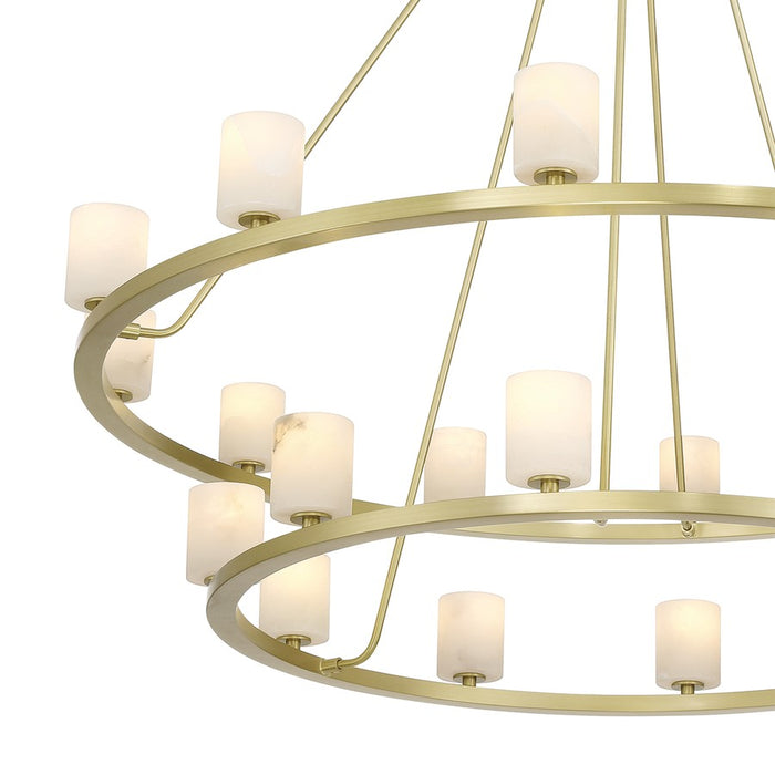 Crystorama Aragon 22 Light 46.75" Chandelier, Soft Brass/White