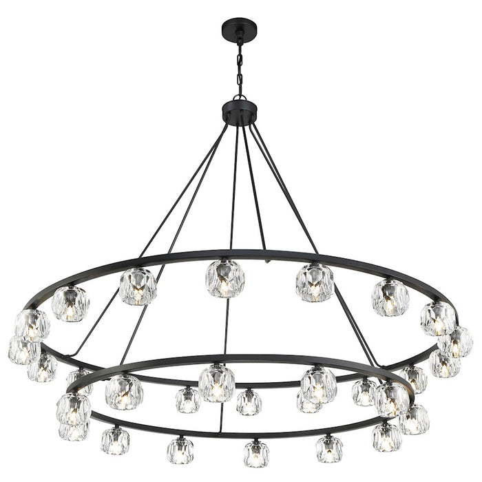 Crystorama Aragon 30 Light Chandelier, Matte Black/Clear