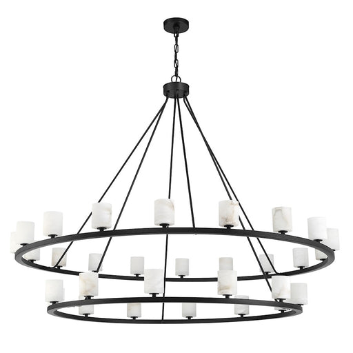 Crystorama Aragon 30 Light Chandelier, Matte Black/White