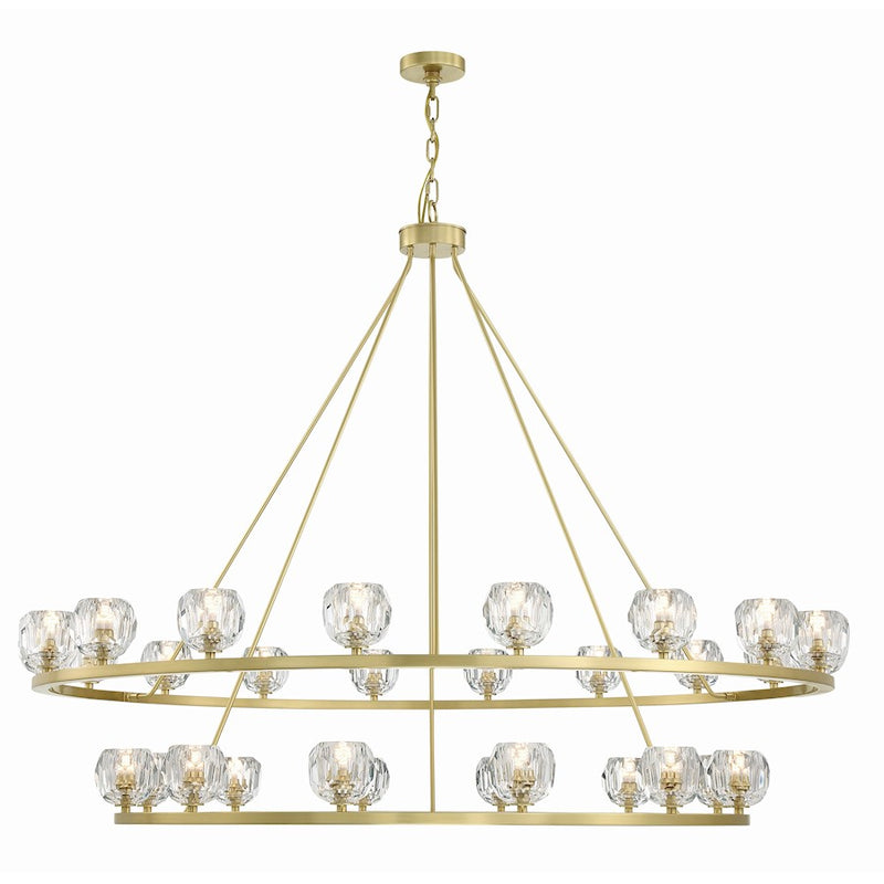 Crystorama Aragon Chandelier, Soft Brass/Clear