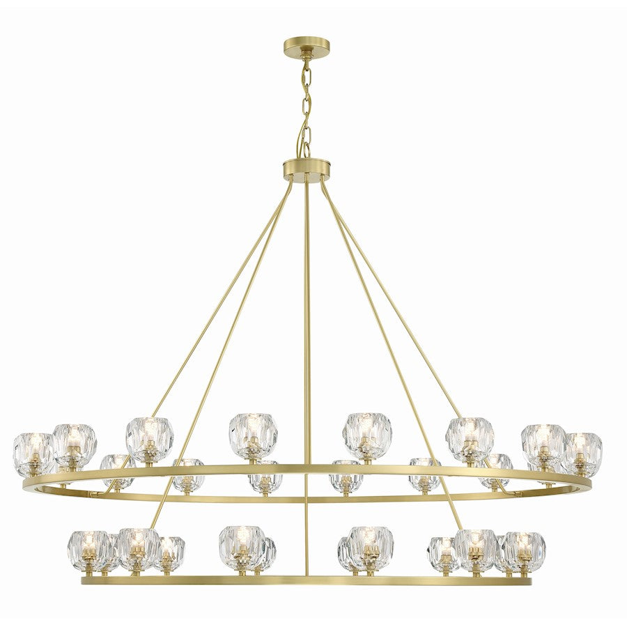 Crystorama Aragon Chandelier, Soft Brass/Clear
