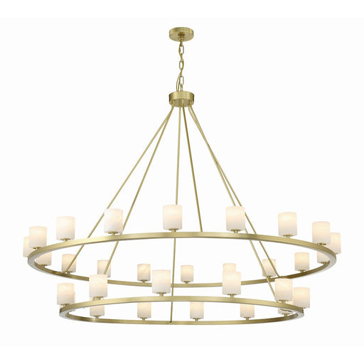 Crystorama Aragon 30 Light Chandelier, Soft Brass