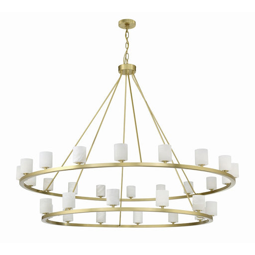 Crystorama Aragon 30 Light Chandelier, Soft Brass