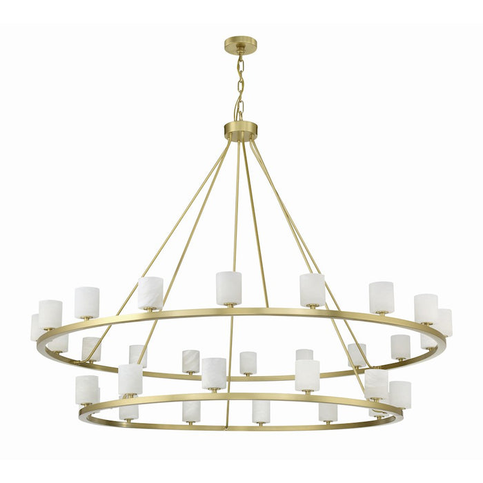 Crystorama Aragon 30 Light Chandelier, Soft Brass