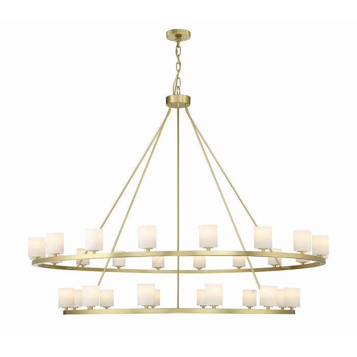 Crystorama Aragon 30 Light Chandelier, Soft Brass