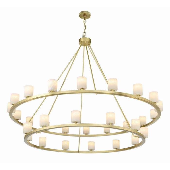 Crystorama Aragon 30 Light Chandelier, Soft Brass