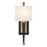 Crystorama Ardson 1 Light Sconce, Matte Black/Vibrant Gold/White