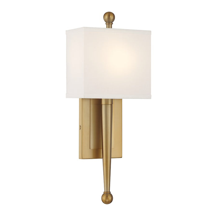 Crystorama Ardson 1 Light Sconce, Vibrant Gold/White - ARD-832-VG