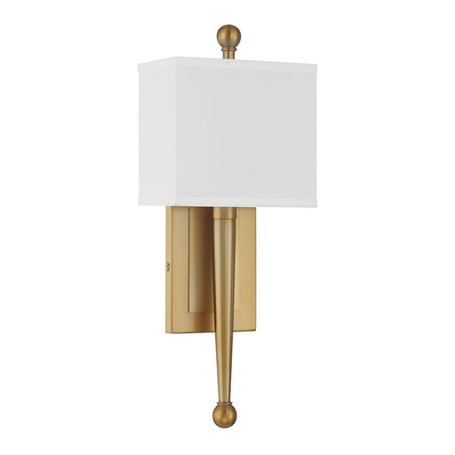 Crystorama Ardson 1 Light Sconce, Vibrant Gold/White