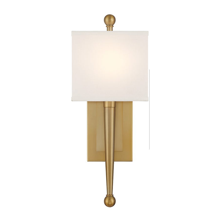 Crystorama Ardson 1 Light Sconce, Vibrant Gold/White