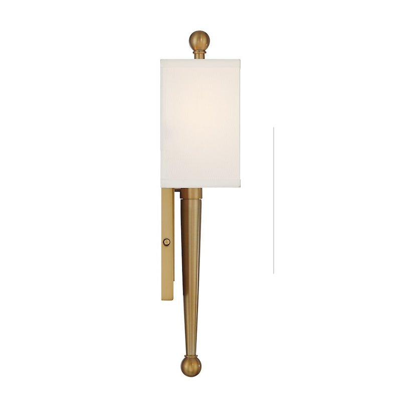 Crystorama Ardson 1 Light Sconce, Vibrant Gold/White