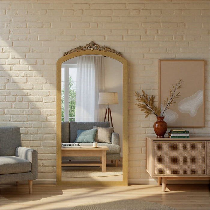 Crystorama Arden 36" Mirror, Burnished Brass