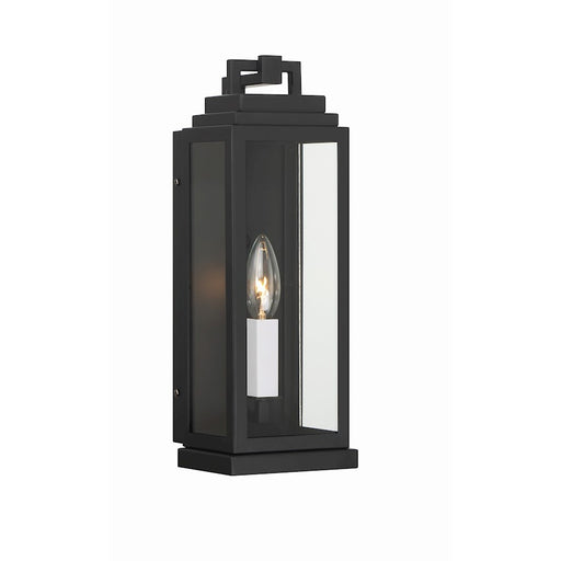Crystorama Aspen 1 Light Outdoor Sconce, Matte Black