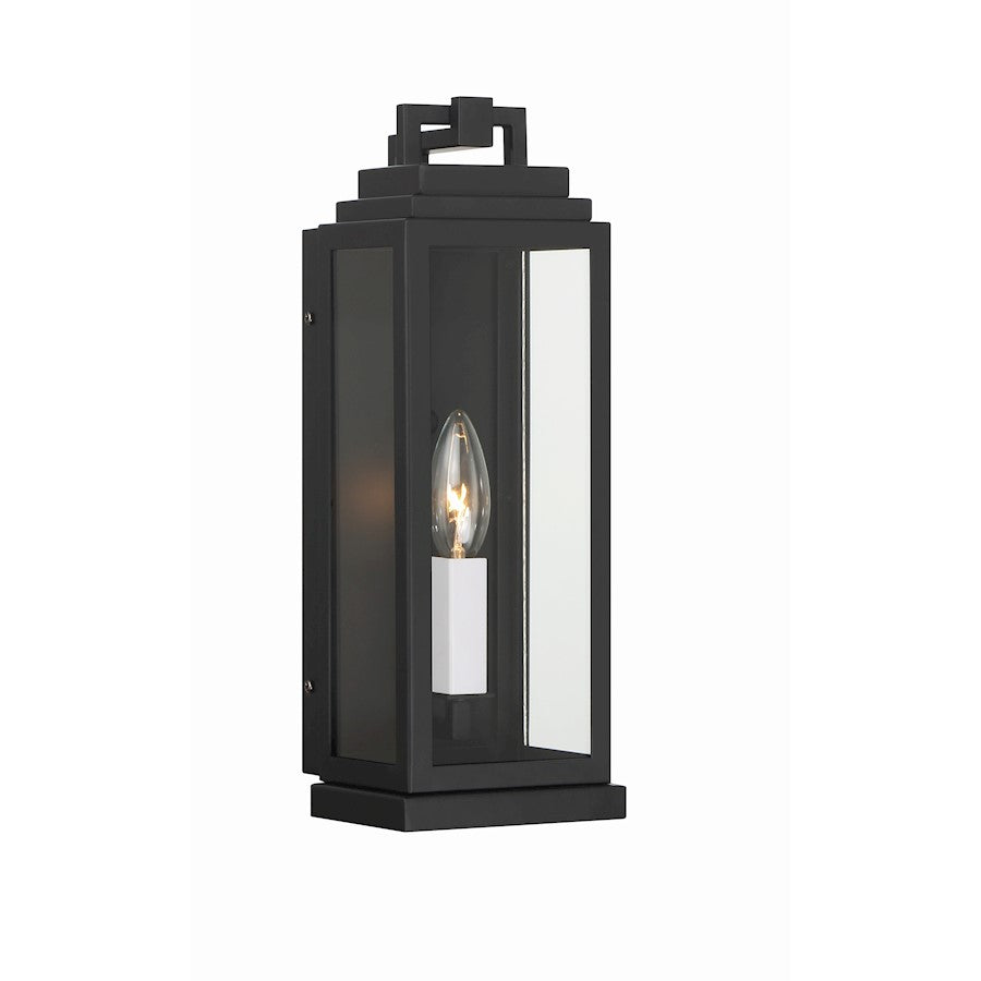 Crystorama Aspen 1 Light Outdoor Sconce, Matte Black