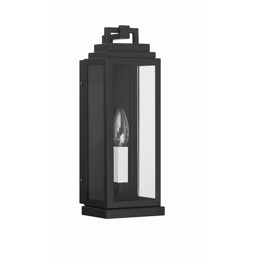 Crystorama Aspen 1 Light Outdoor Sconce, Matte Black