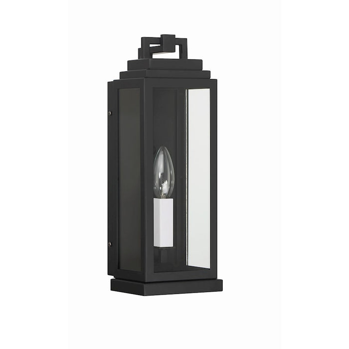 Crystorama Aspen 1 Light Outdoor Sconce, Matte Black