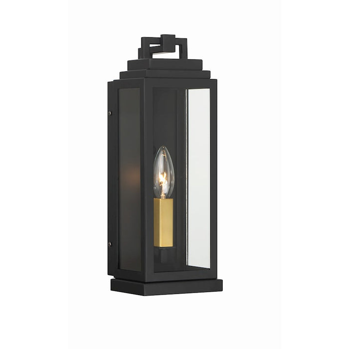 Crystorama Aspen 1 Light Outdoor Sconce, Matte Black