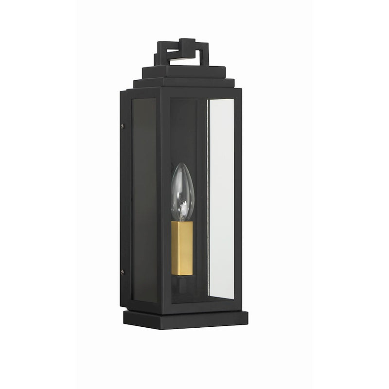 Crystorama Aspen 1 Light Outdoor Sconce, Matte Black
