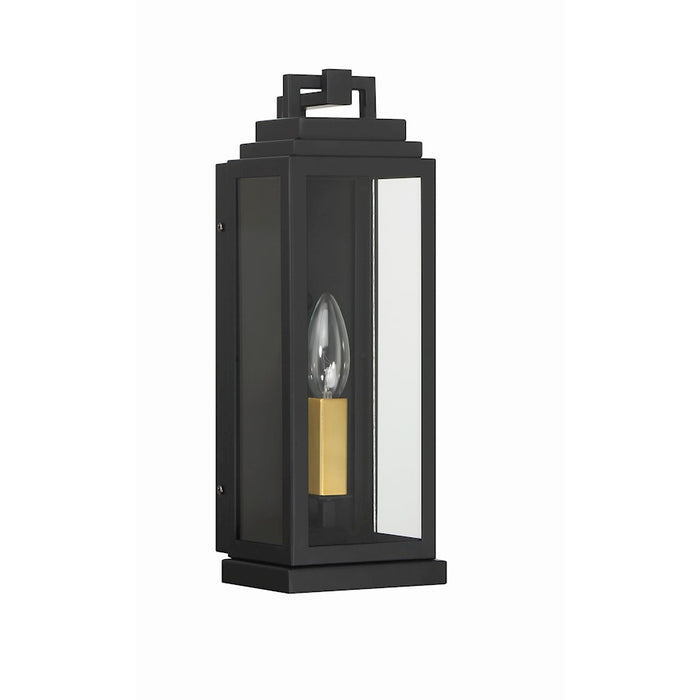 Crystorama Aspen 1 Light Outdoor Sconce, Matte Black