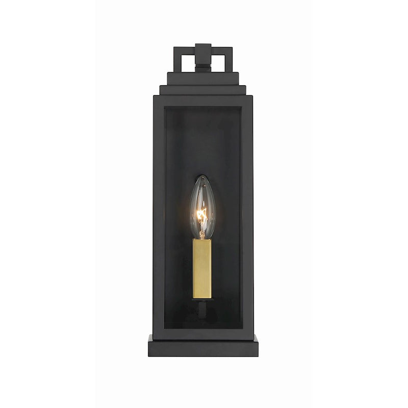 Crystorama Aspen 1 Light Outdoor Sconce, Matte Black