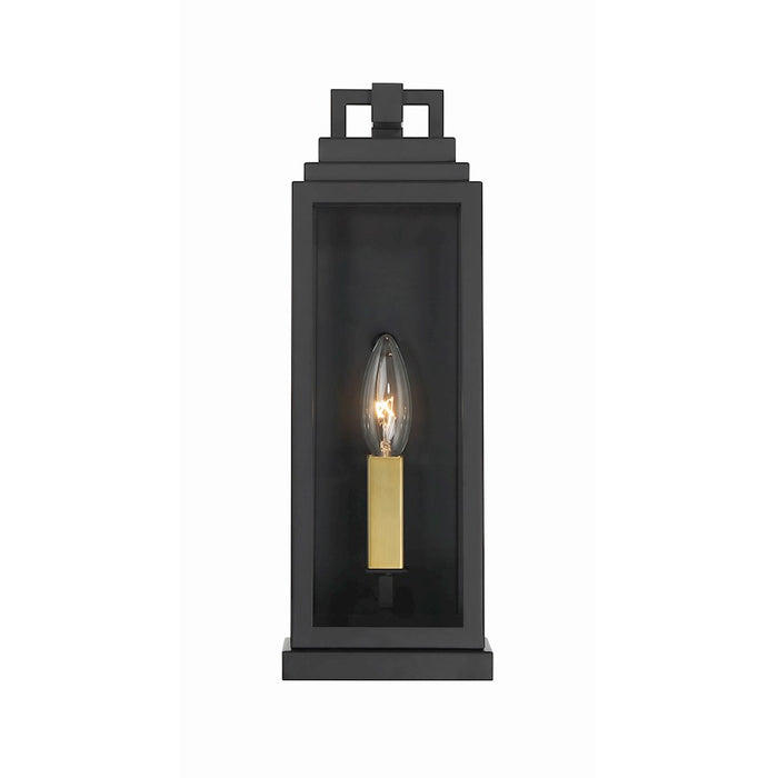 Crystorama Aspen 1 Light Outdoor Sconce, Matte Black