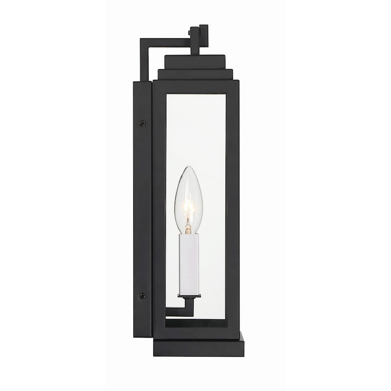 Crystorama Aspen 1 Light Outdoor Sconce, Matte Black