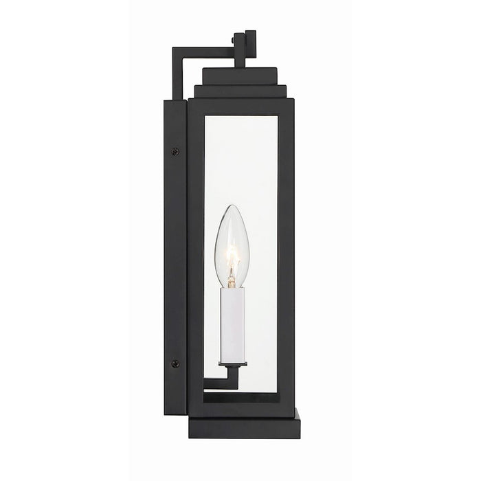 Crystorama Aspen 1 Light Outdoor Sconce, Matte Black