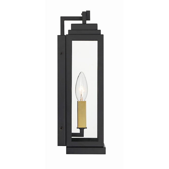 Crystorama Aspen 1 Light Outdoor Sconce, Matte Black