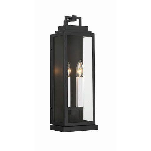 Crystorama Aspen 2 Light Outdoor Sconce, Matte Black