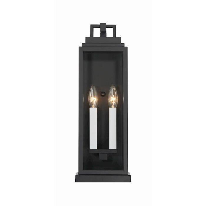 Crystorama Aspen 2 Light Outdoor Sconce, Matte Black