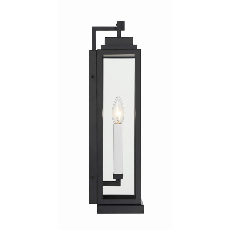 Crystorama Aspen 2 Light Outdoor Sconce, Matte Black