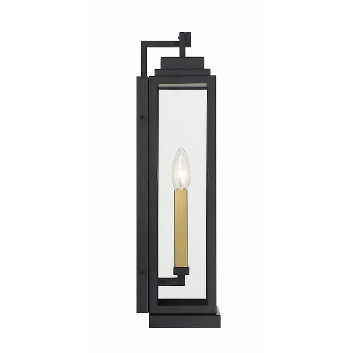 Crystorama Aspen 2 Light Outdoor Sconce, Matte Black