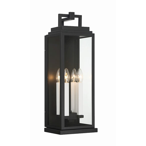Crystorama Aspen 4 Light Outdoor Sconce, Matte Black