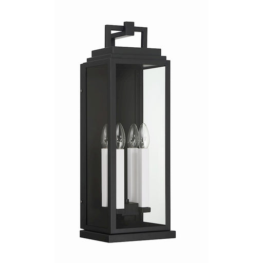 Crystorama Aspen 4 Light Outdoor Sconce, Matte Black