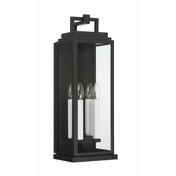 Crystorama Aspen 4 Light Outdoor Sconce, Matte Black