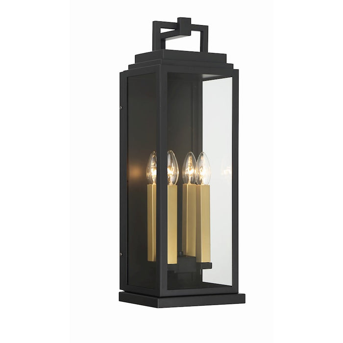 Crystorama Aspen 4 Light Outdoor Sconce, Matte Black