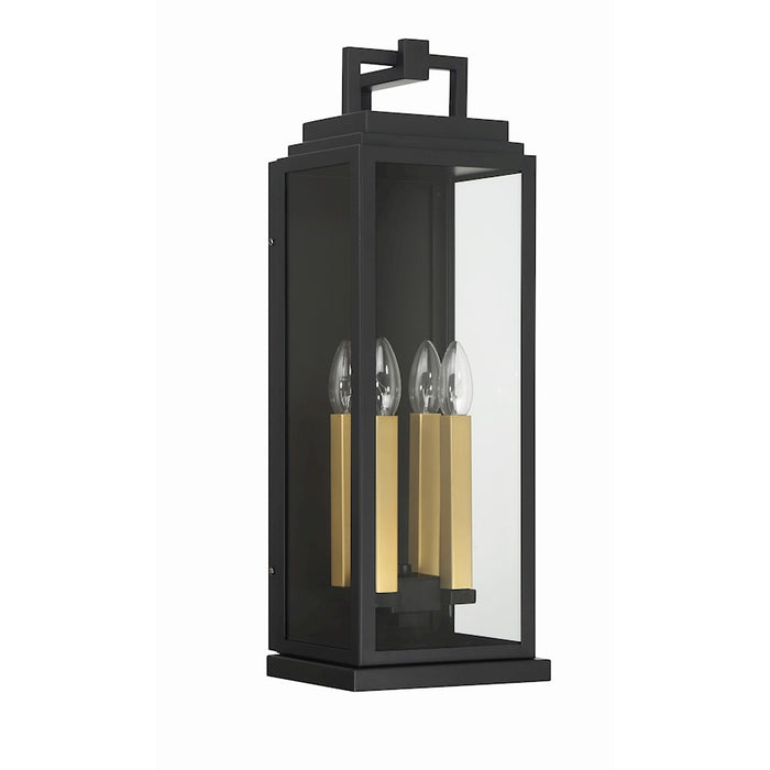 Crystorama Aspen 4 Light Outdoor Sconce, Matte Black