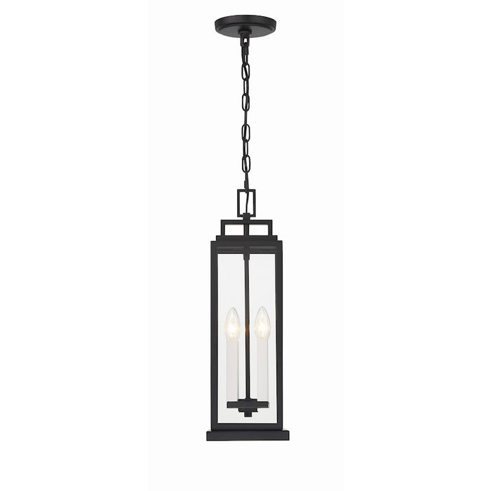Crystorama Aspen 4 Light Outdoor Pendant, Matte Black