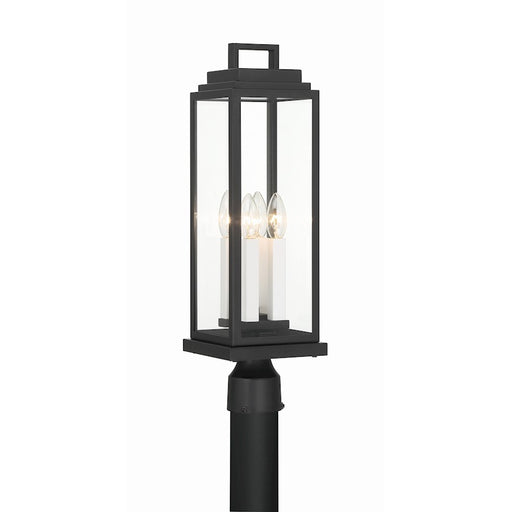 Crystorama Aspen 4 Light Outdoor Post, Matte Black
