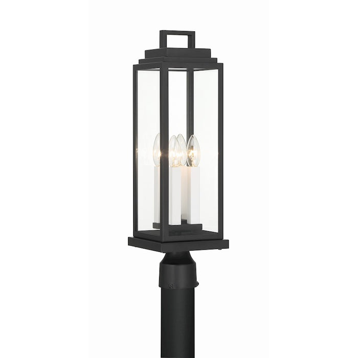 Crystorama Aspen 4 Light Outdoor Post, Matte Black
