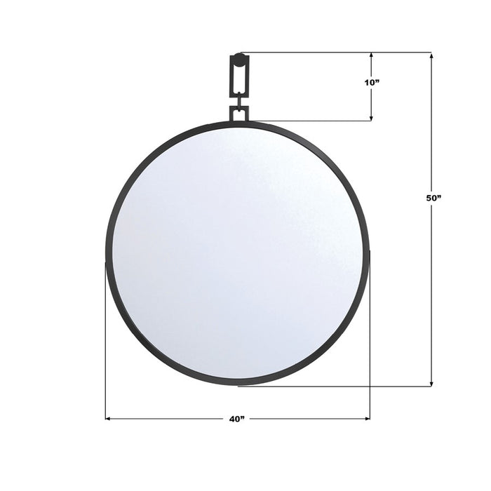 Crystorama Alston 40" Mirror, Matte Black