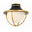 Crystorama Atlas 2 Light Outdoor Semi Flush Mount, Black/Gold/White