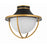 Crystorama Atlas 2 Light Outdoor Semi Flush Mount, Black/Gold/White