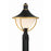 Crystorama Atlas 1 Light Outdoor Post, Black/Gold/White