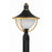 Crystorama Atlas 1 Light Outdoor Post, Black/Gold/White