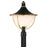 Crystorama Atlas 1 Light Outdoor Post, Black/Textured Gold/White - ATL-719-MK-TG