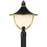 Crystorama Atlas 1 Light Outdoor Post, Black/Textured Gold/White