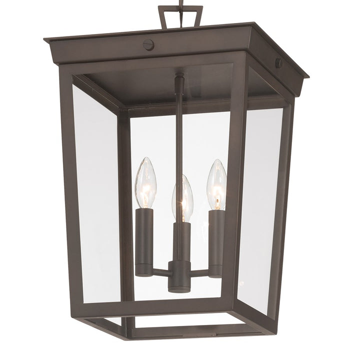 Crystorama Belmont 3 Light 12" Outdoor Pendant, Twilight Bronze