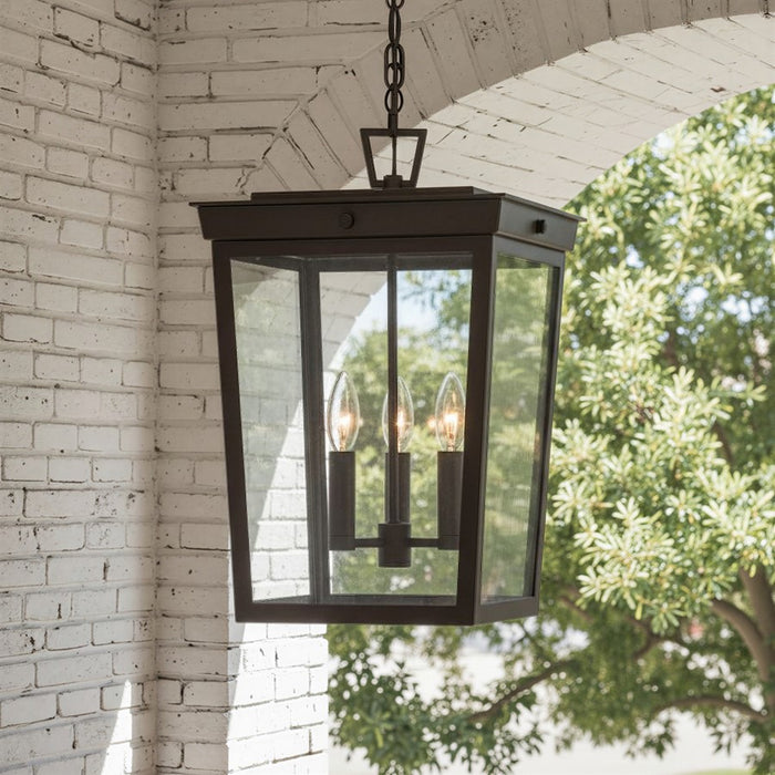 Crystorama Belmont 3 Light 12" Outdoor Pendant, Twilight Bronze