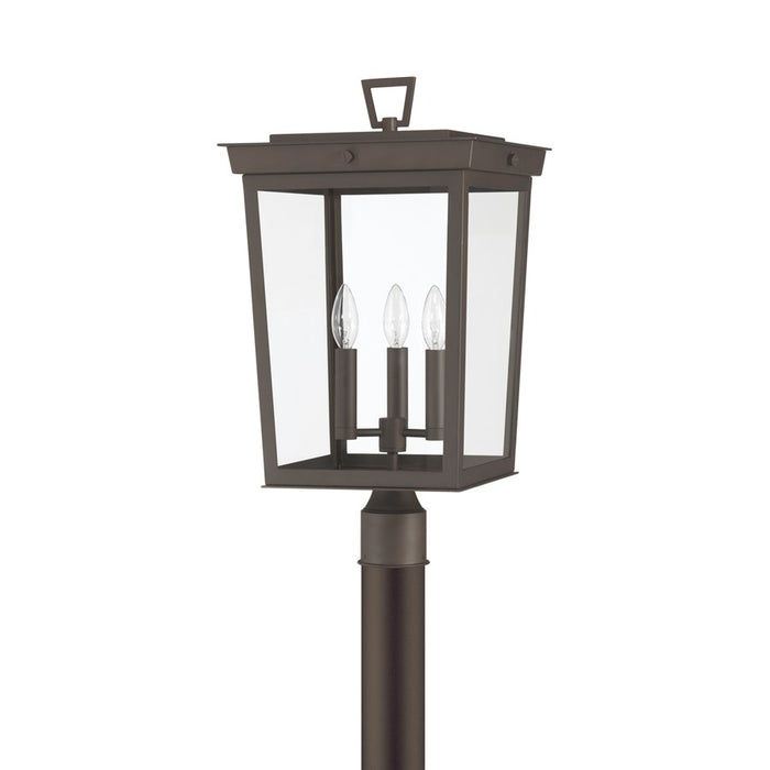 Crystorama Belmont 3 Lt 12" Outdoor Post Light, Twilight Bronze